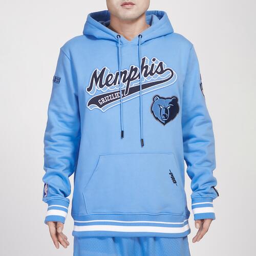 Pro Standard Grizzlies Script Fleece P/O Hoodie - Mens Carolina/Carolina Cover