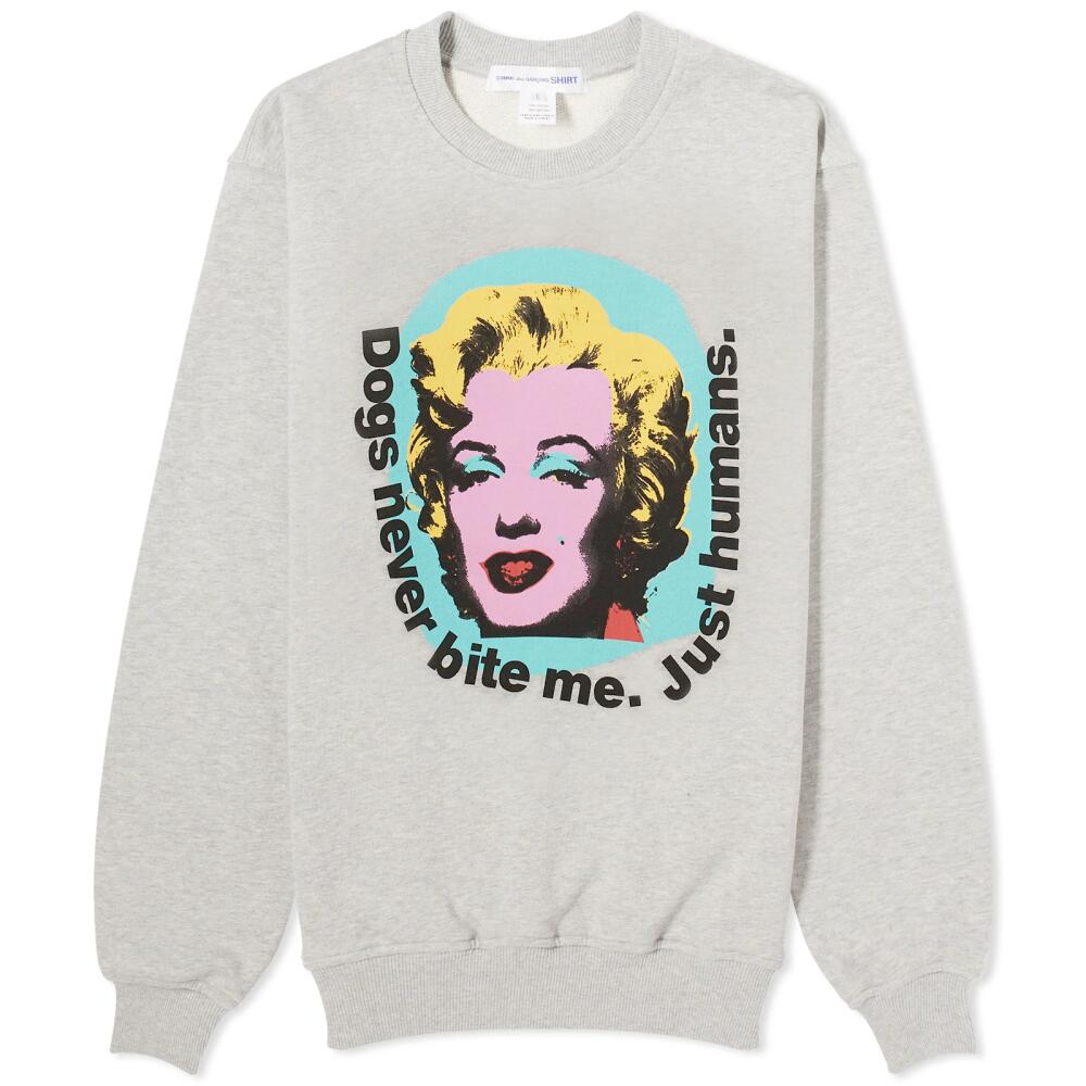 Comme des Garçons SHIRT Men's x Andy Warhol Marilyn Monroe Sweatsh in Top Grey Cover