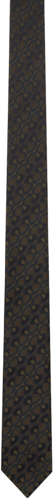 Dries Van Noten Brown Jacquard Tie Cover