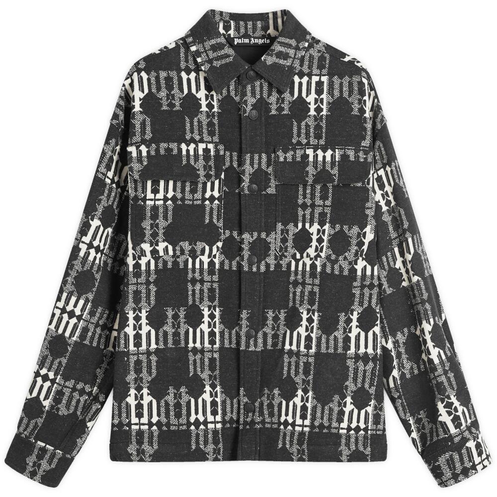 Palm Angels Men's Monogram Overshirt in Black Cover