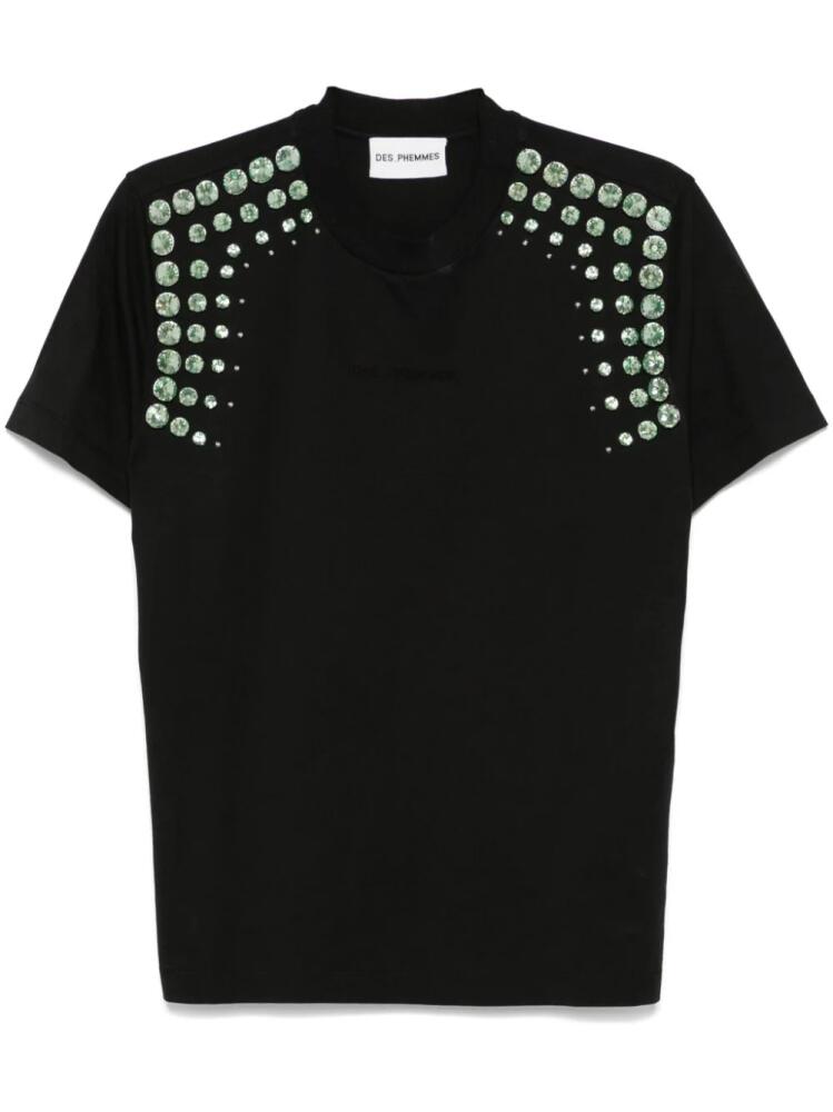 DES PHEMMES crystal-embellished T-shirt - Black Cover