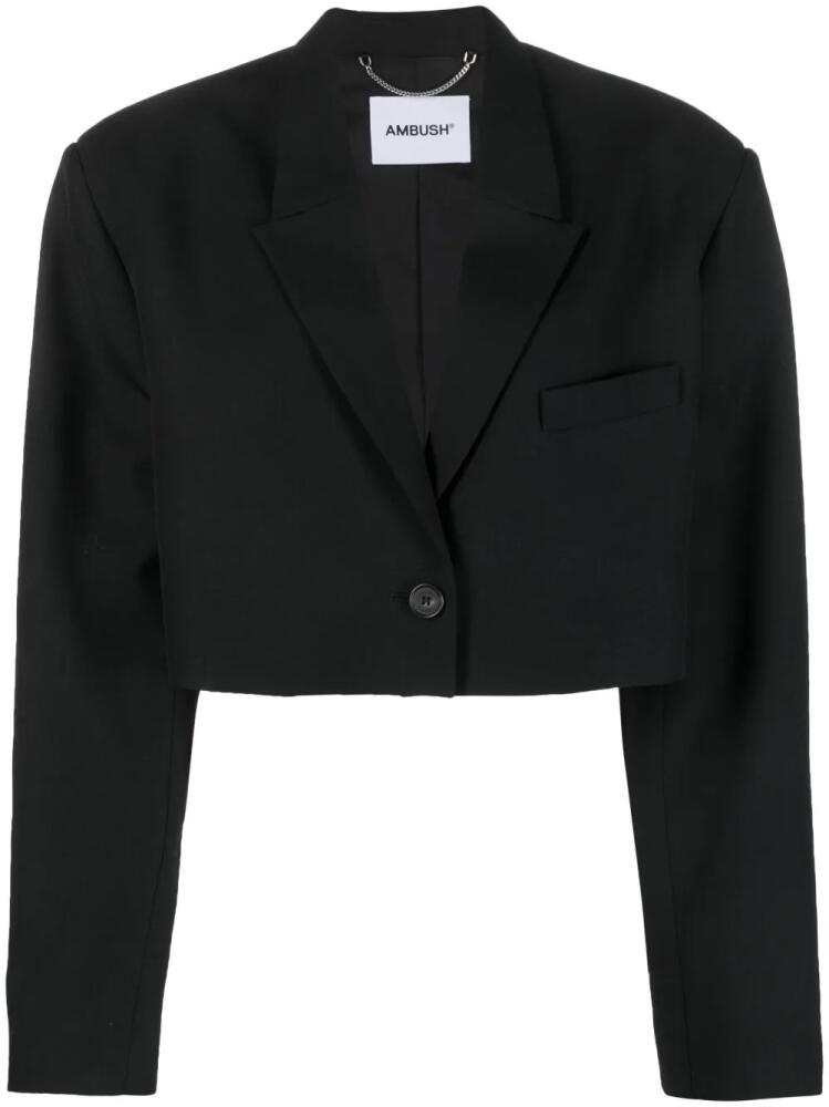 AMBUSH cropped virgin-wool blazer - Black Cover