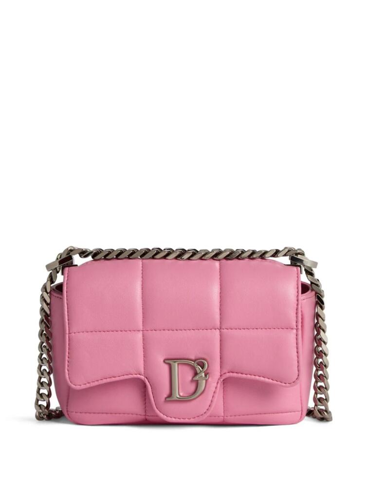 DSQUARED2 logo-plaque quilted leather bag - Pink Cover