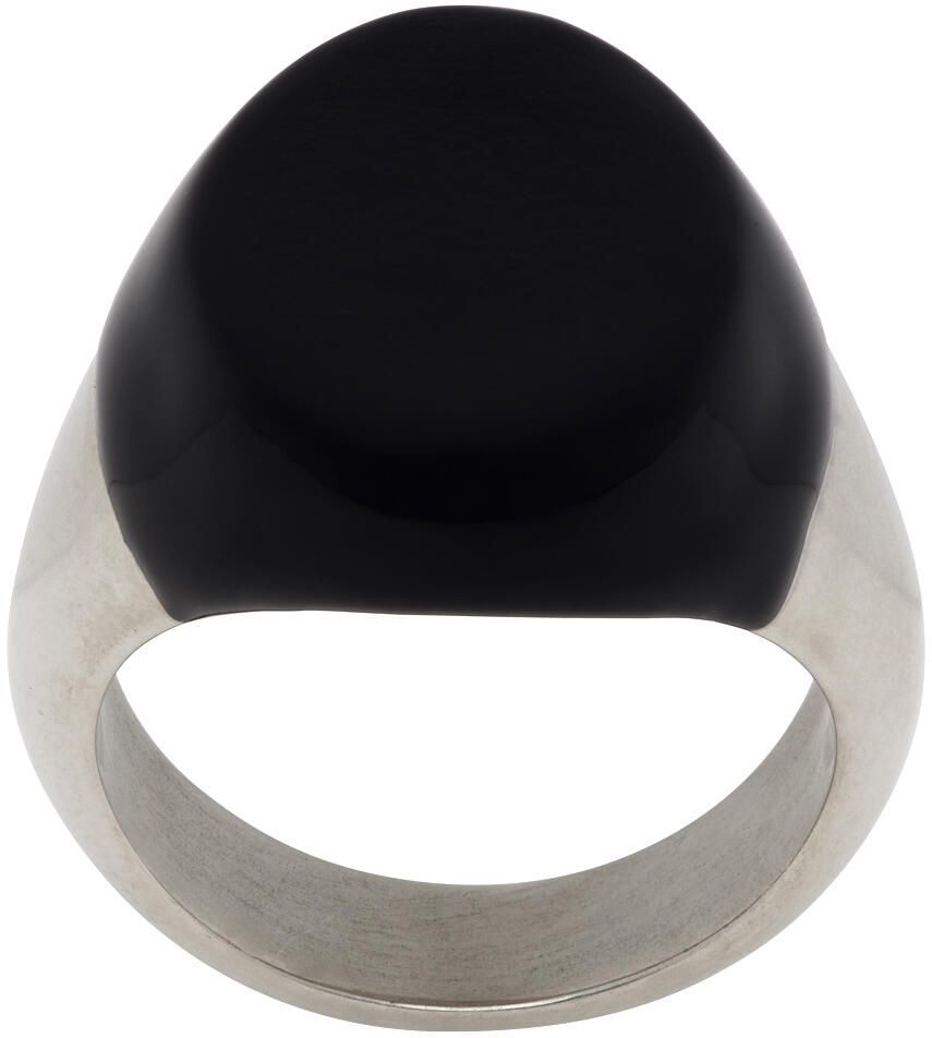 MM6 Maison Margiela Black & Silver Brass Ring Cover