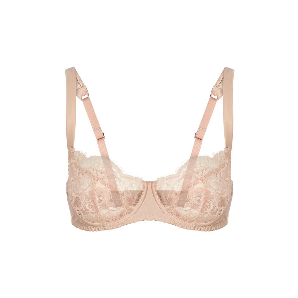 Fleur OF England Signature Lace Balcony bra - Nude Cover