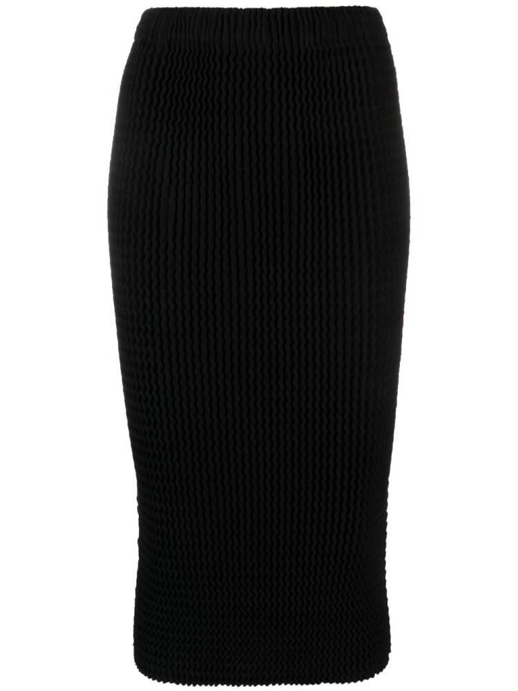 Issey Miyake plissé straight skirt - Black Cover