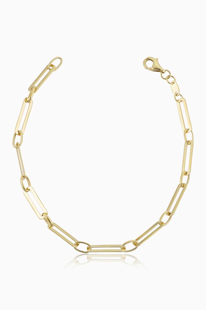 Oradina 14K Yellow Gold Venice Alternating Link Bracelet Cover