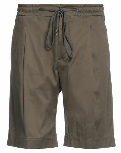 Hōsio Man Shorts & Bermuda Shorts Military green Cotton, Elastane Cover