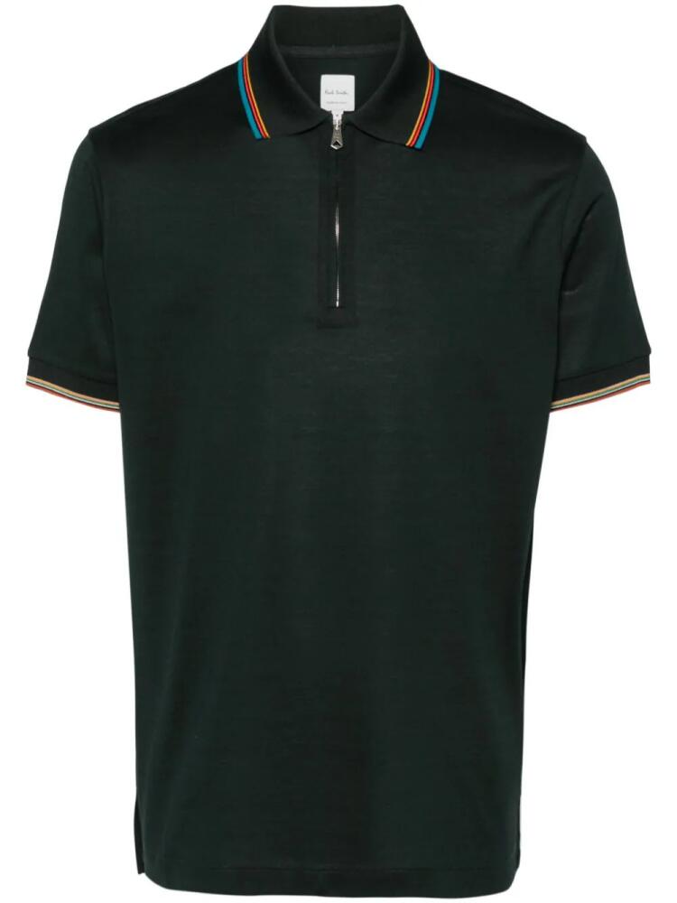 Paul Smith stripe-trim cotton polo shirt - Green Cover