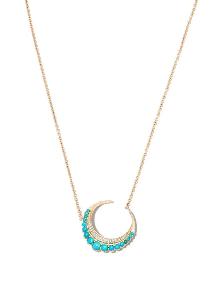 Jacquie Aiche small 14kt yellow gold Crescent Moon necklace Cover