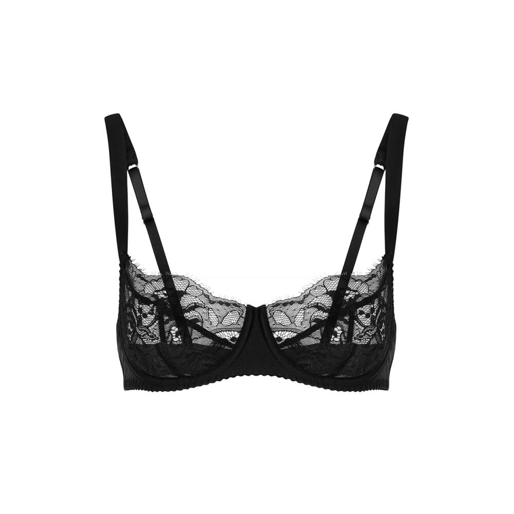 Fleur OF England Signature Lace Balcony bra - Black Cover