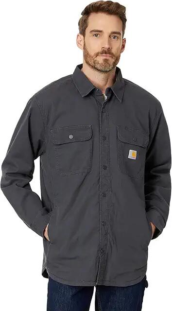 Carhartt Rugged Flex(r) Relaxed Fit Canvas Fleece-Lined Shirt Jac (Shadow) Men's Clothing Cover