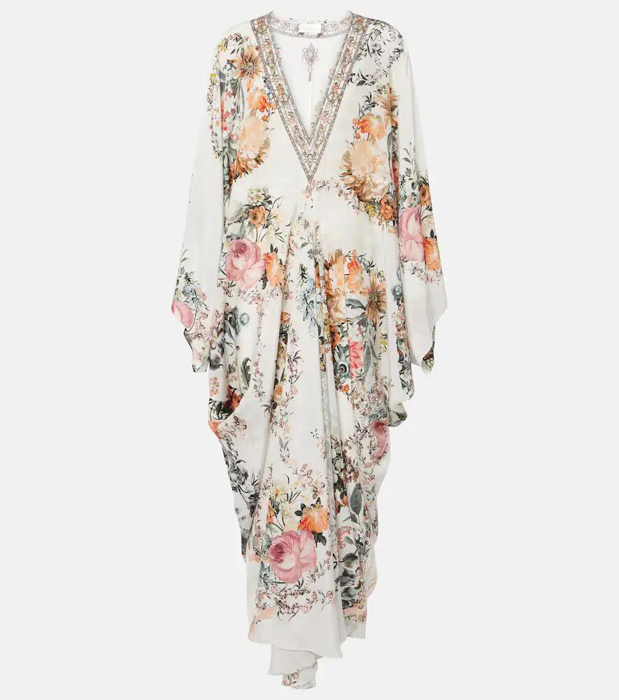 Camilla Embellished floral silk crêpe kaftan Cover