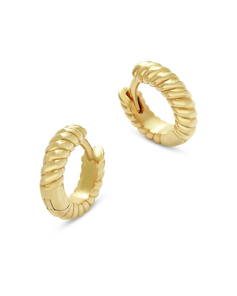 Zoe Chicco 14K Yellow Gold Simple Gold Twist Extra Small Huggie Hoop Earrings Cover