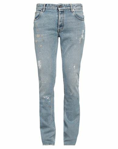 Just Cavalli Man Jeans Blue Cotton, Elastane, Cow leather Cover