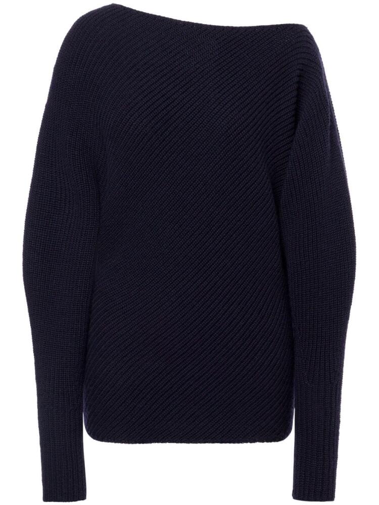 Philosophy Di Lorenzo Serafini asymmetric ribbed-knit jumper - Blue Cover