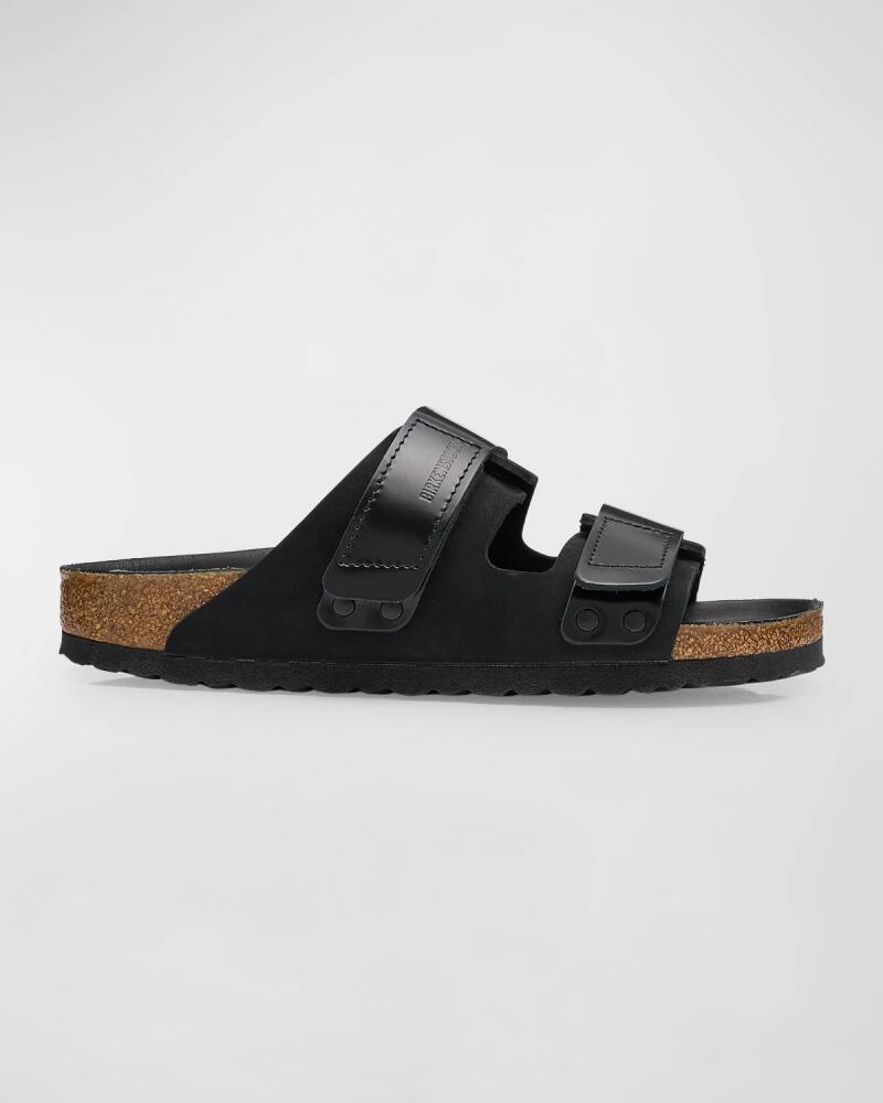 BIRKENSTOCK Uji Mixed Leather Dual-Grip Slide Sandals Cover