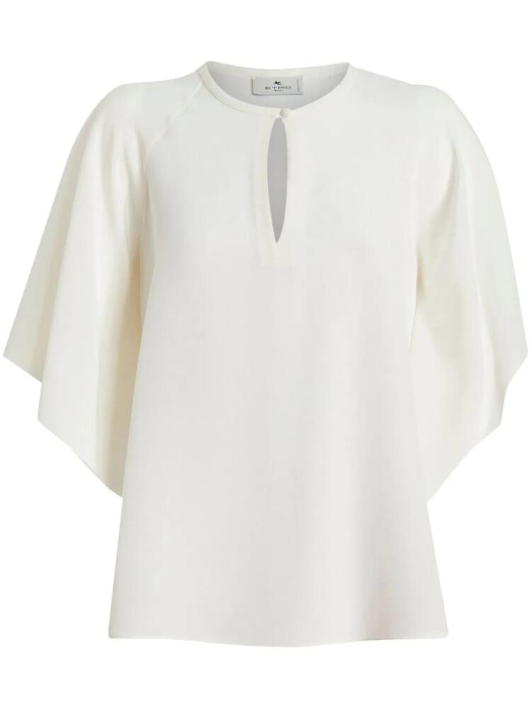 ETRO teardrop-neckline detail blouse - White Cover