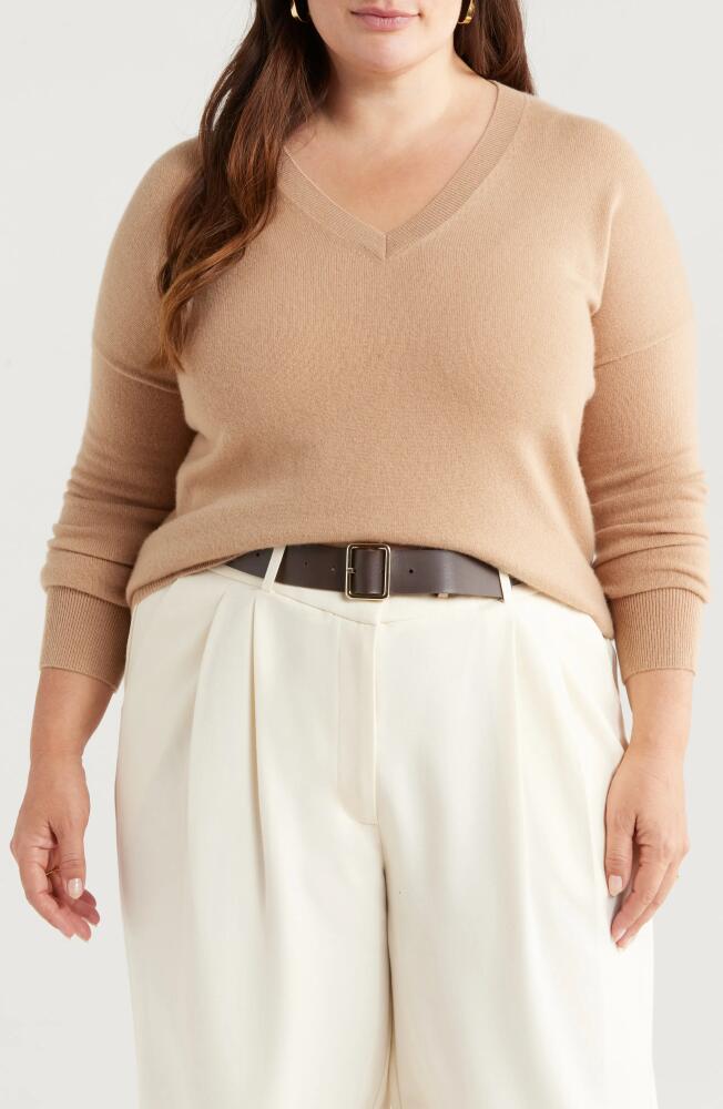 Nordstrom Cashmere V-Neck Sweater in Camel Cover