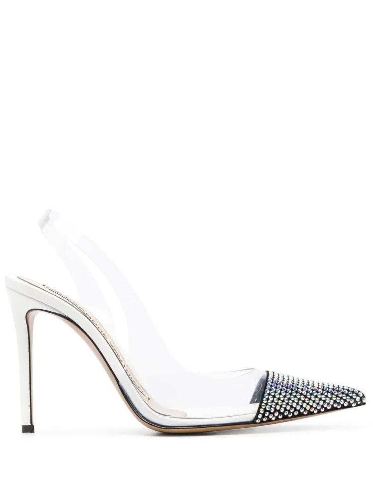 Alexandre Vauthier Amber Ghost 100mm crystal-embellished stiletto pumps - White Cover