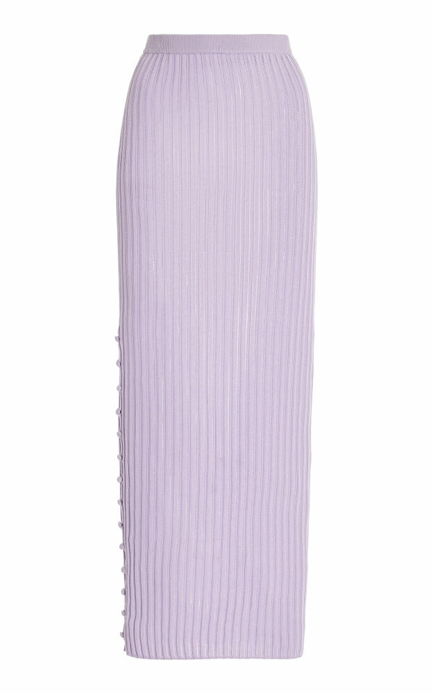 Adam Lippes - Logan Ribbed Silk-Cashmere Maxi Skirt - Purple Cover