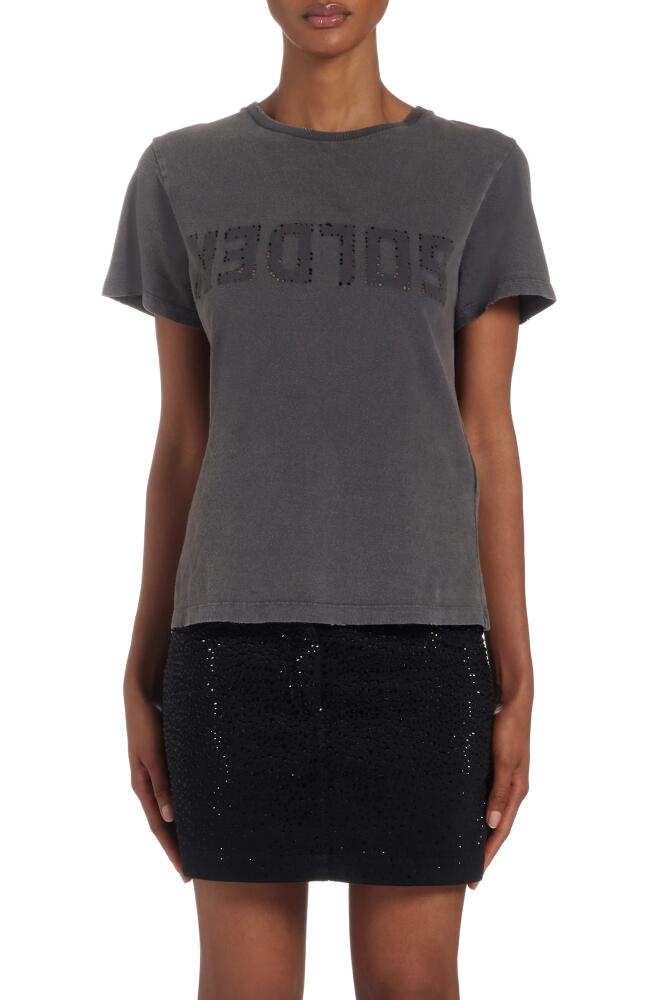 Golden Goose Distressed Logo Graphic T-Shirt Dress in Anthracite Cover