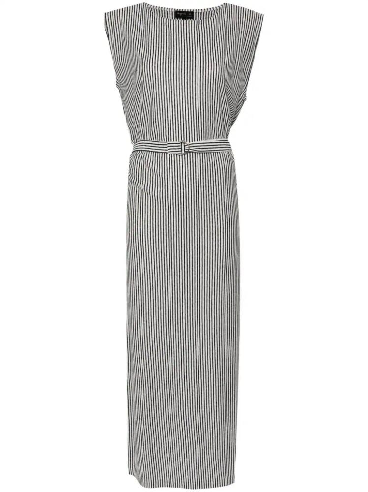 agnès b. Colisée belted linen dress - Grey Cover