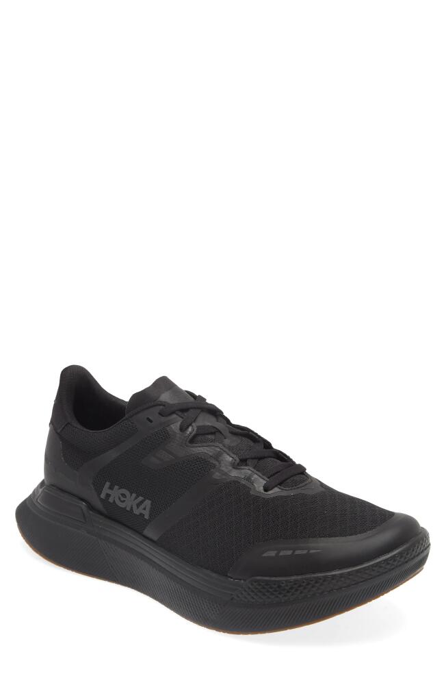 HOKA Transport X Sneaker in Black /Black Cover