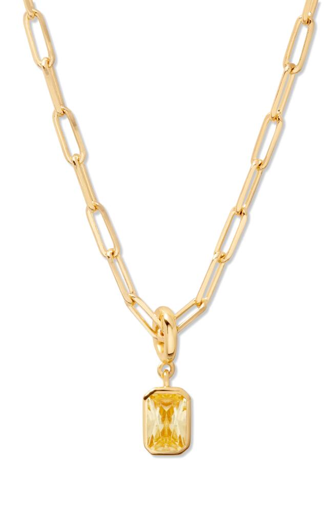 Brook and York Mackenzie Birthstone Paper Clip Chain Pendant Necklace in Gold - November Cover