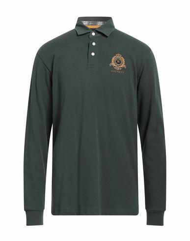 Hackett Man Polo shirt Dark green Cotton Cover