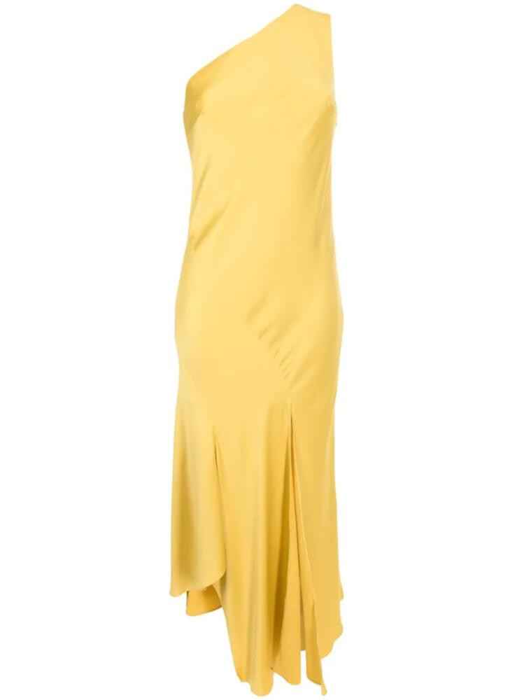 Lethicia Bronstein asymmetric satin midi dress - Yellow Cover