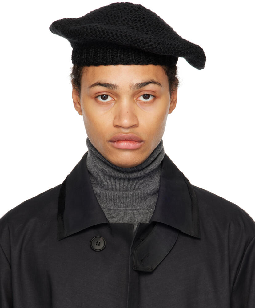 Maison Margiela Black Handmade Knit Beret Cover