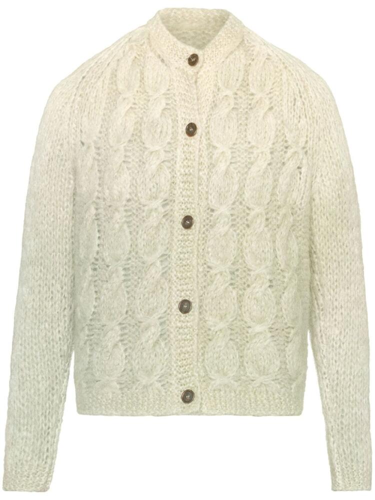 Maison Margiela faded cable-knit cardigan - Green Cover