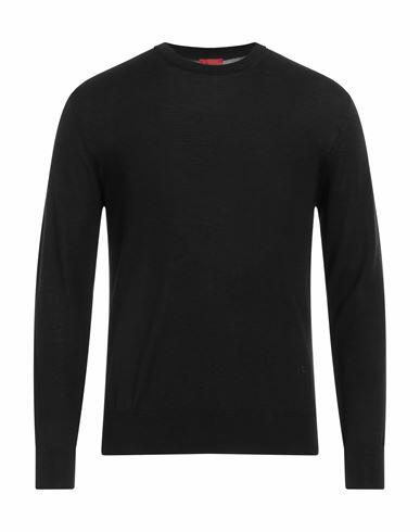 Isaia Man Sweater Black Wool Cover