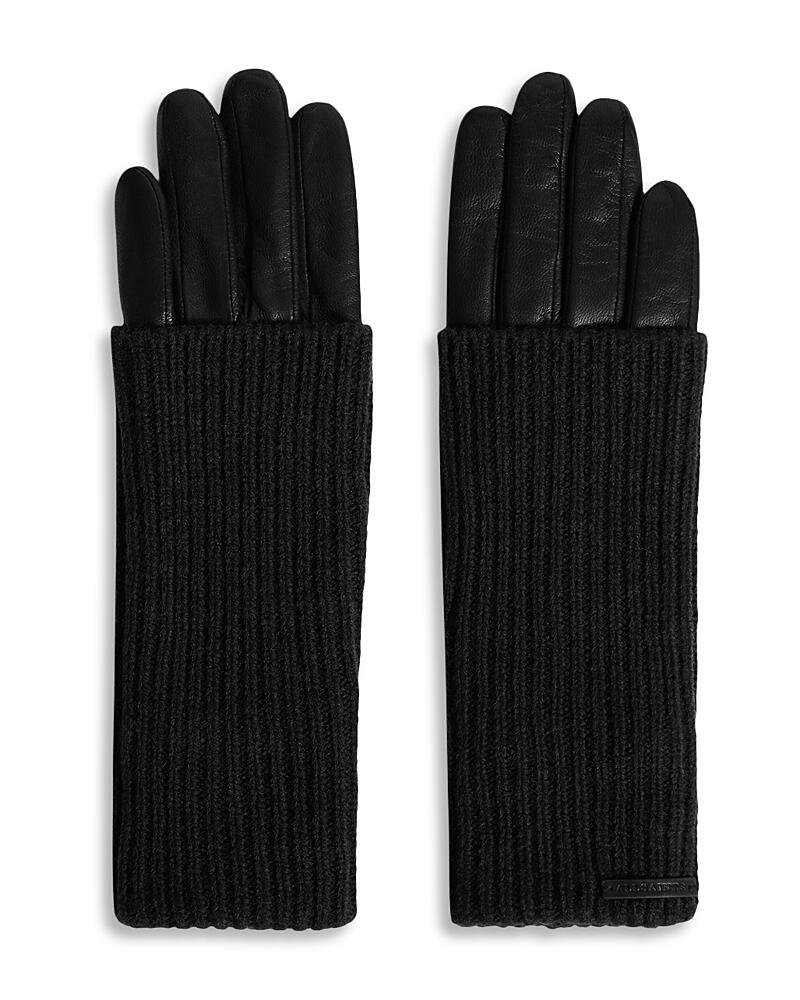 Allsaints Long Knit Cuff Leather Gloves Cover