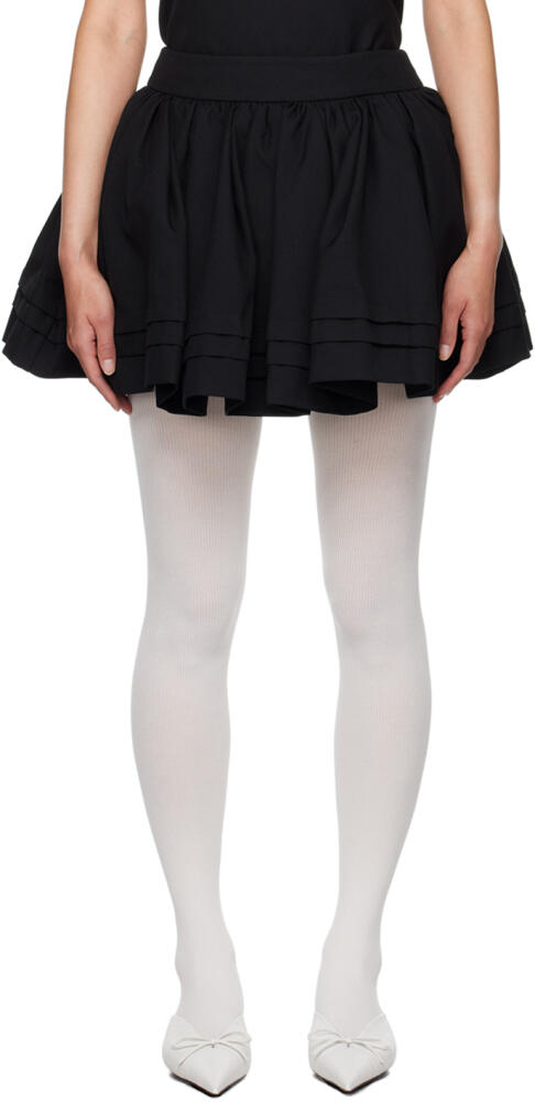 SHUSHU/TONG Black Pleated Miniskirt Cover