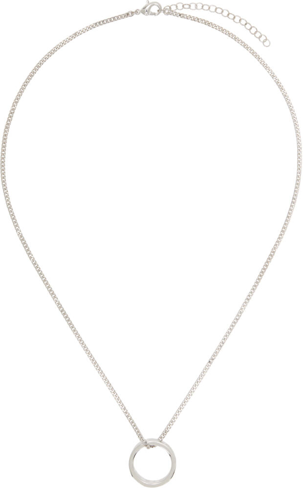 MM6 Maison Margiela Silver Brass Minimal Logo Necklace Cover