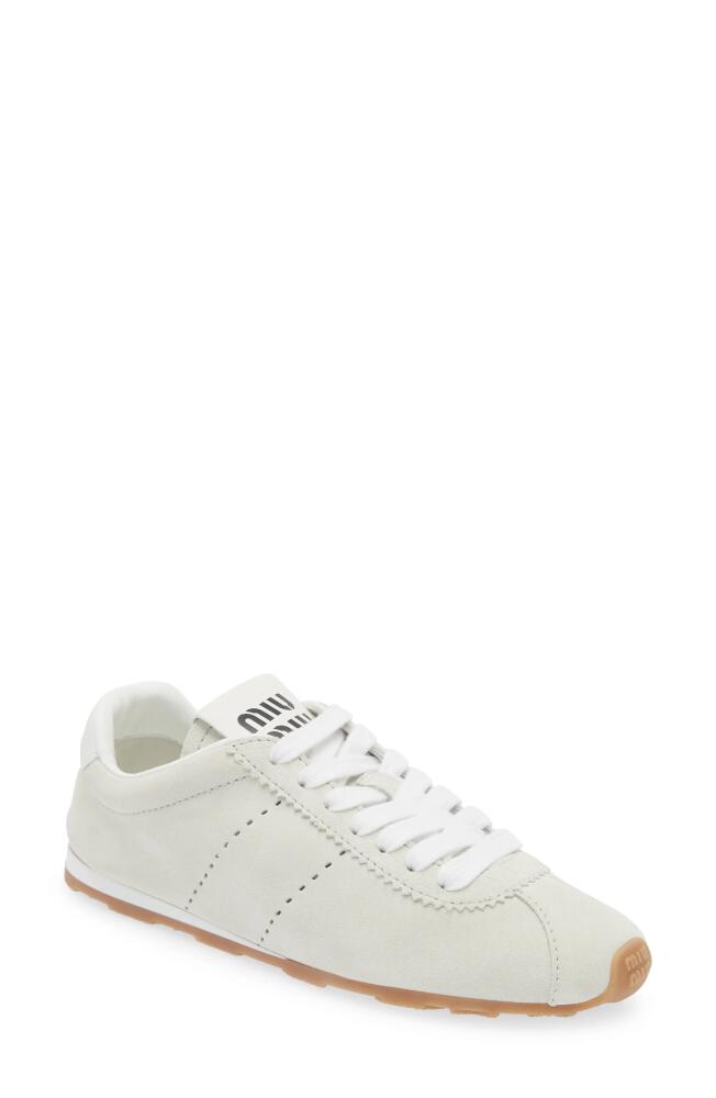 Miu Miu Allacciate Low Top Sneaker in White Cover