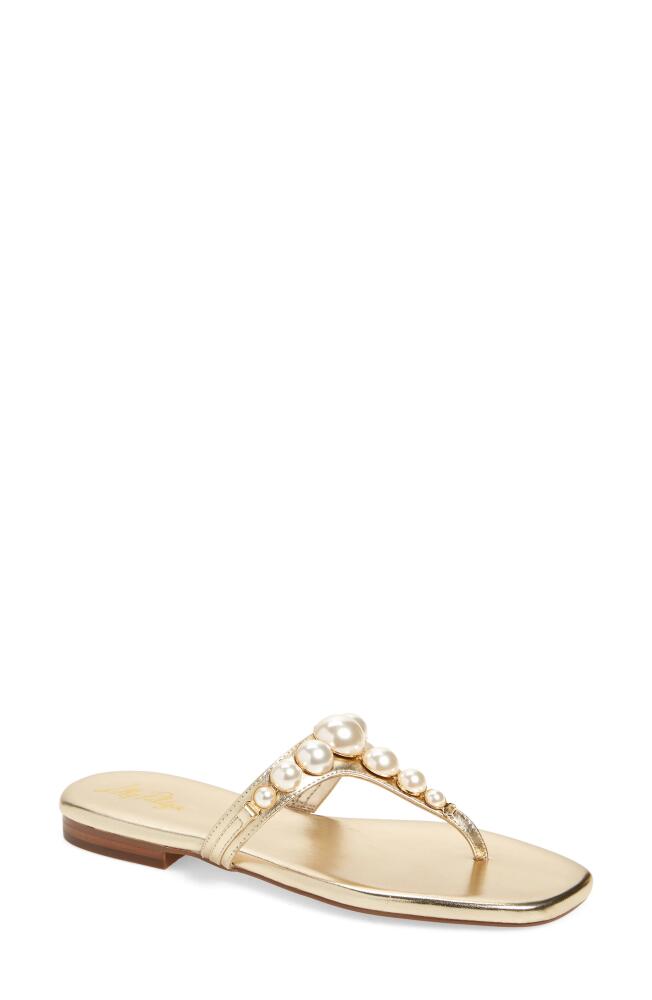 Lilly Pulitzer Cloe Imitation Pearl Flip Flop in Gold Metallic Cover