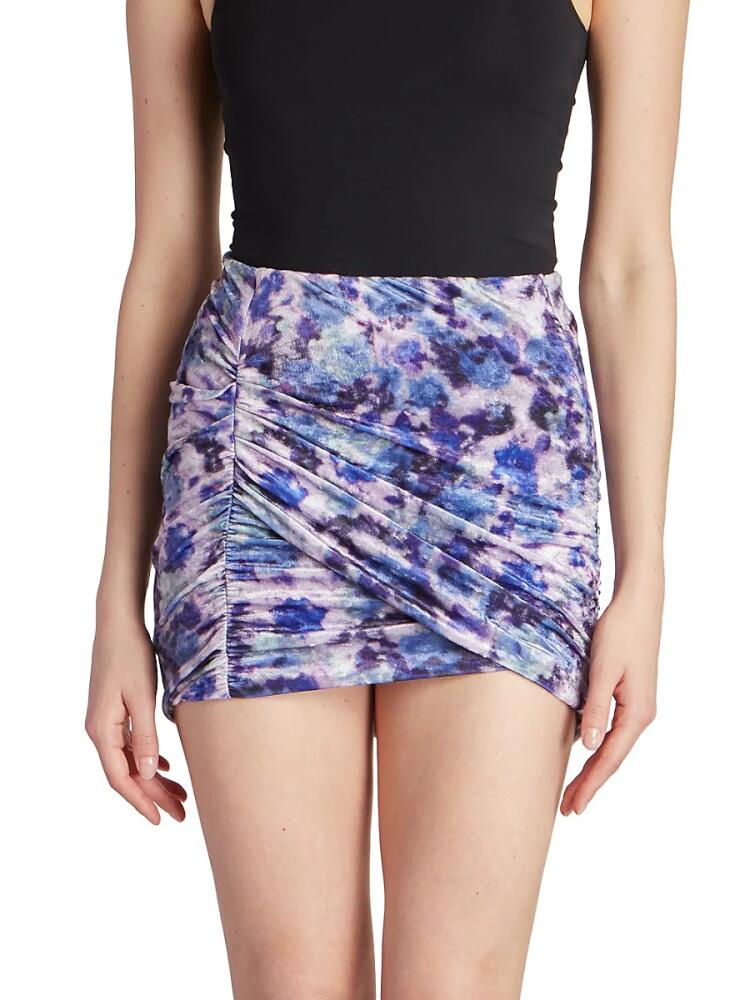 Isabel Marant Women's Guilayo Floral Print Velvet Miniskirt - Purple Cover