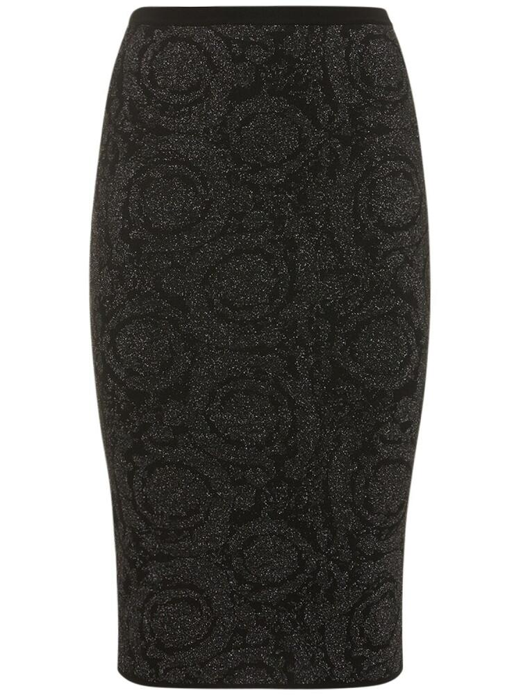 VERSACE Barocco Lurex Knit Midi Skirt Cover