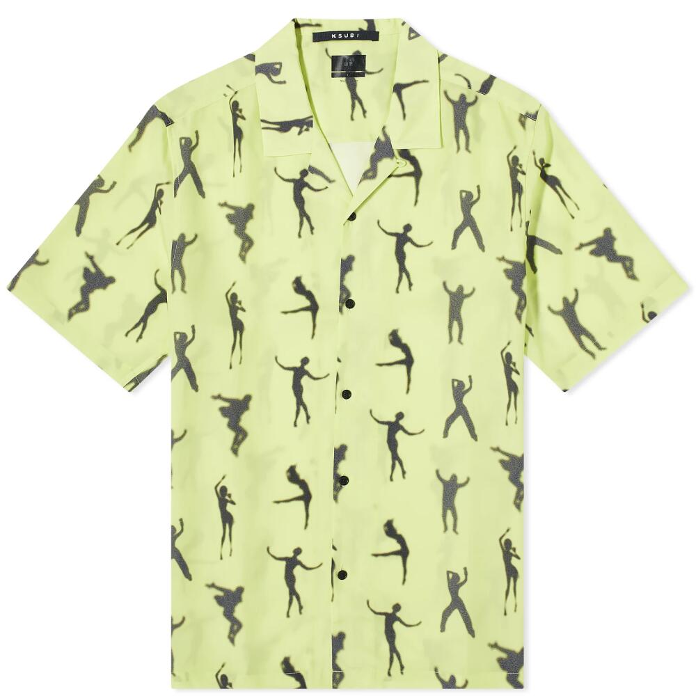 Ksubi Men's Dance Klass Resort Vacation Shirt in Green Cover