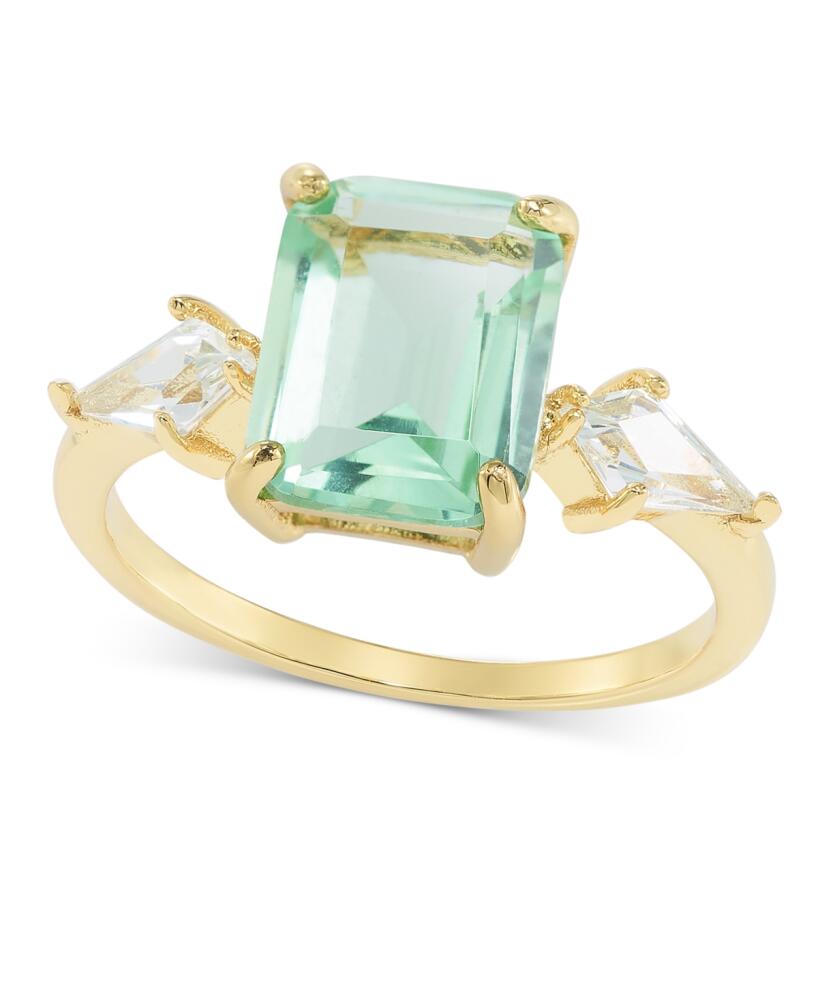 Charter Club Gold-Tone Green Crystal & Cubic Zirconia Ring, Created for Macy's - Gold Cover