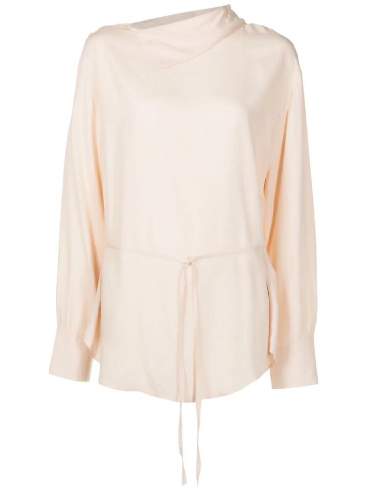 Uma | Raquel Davidowicz tied-waist long-sleeve blouse - Neutrals Cover