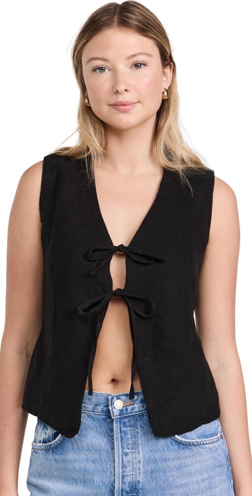 DL1961 Zia Vest Black Linen (Linen) Cover