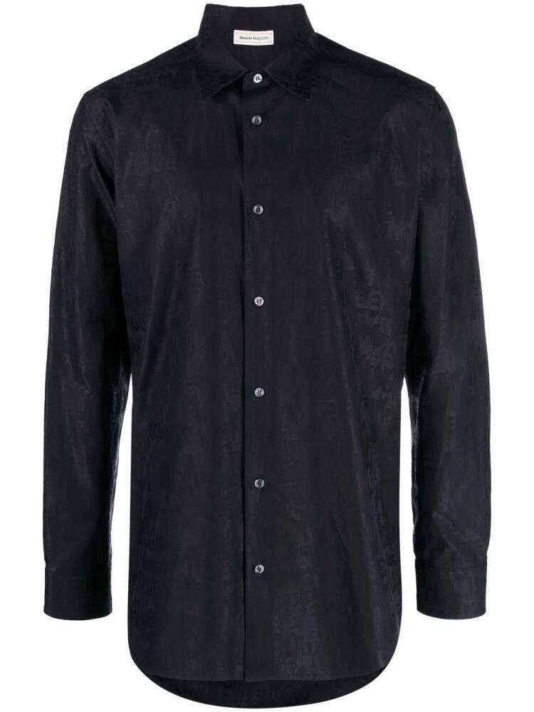 Alexander McQueen logo-print cotton shirt - Black Cover