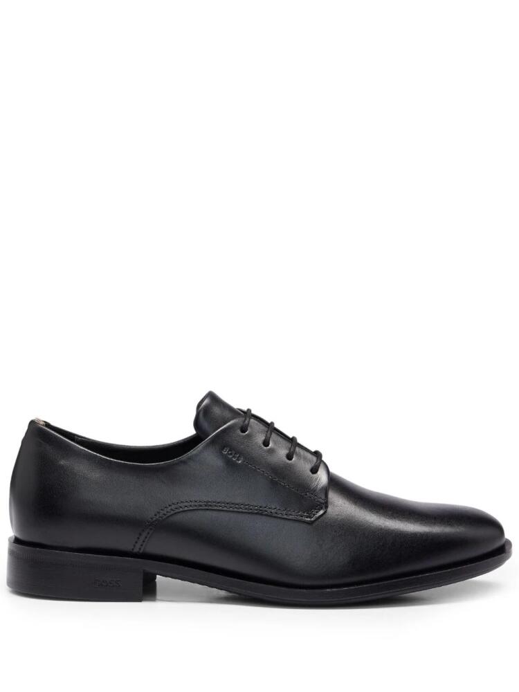 BOSS almond-toe leather derby shoes - Black Cover