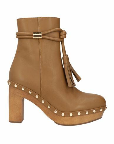 Ulla Johnson Woman Ankle boots Khaki Soft Leather Cover