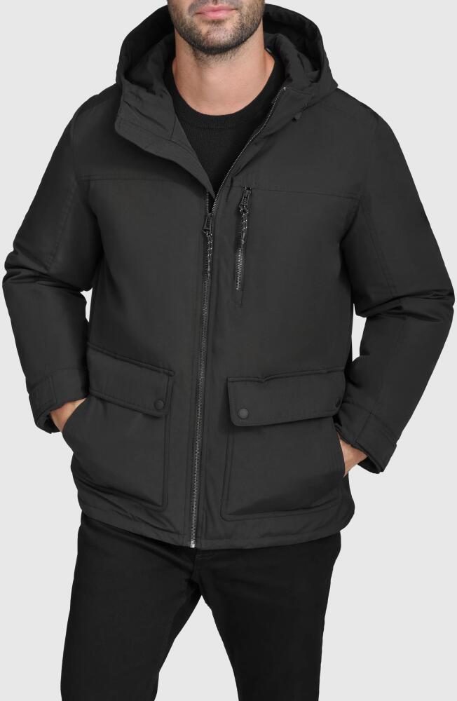 Cole Haan Down & Feather Fill Hooded Puffer Coat in Black Cover