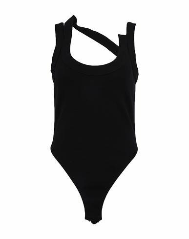 Boyarovskaya Woman Bodysuit Black Cotton, Elastane Cover